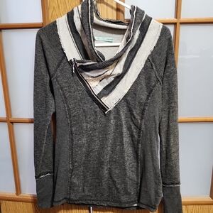 Maurices Stylish Gray Sweater with Scarf Detail